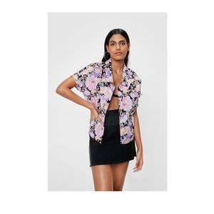 Floral Button Down Short Sleeve Shirt